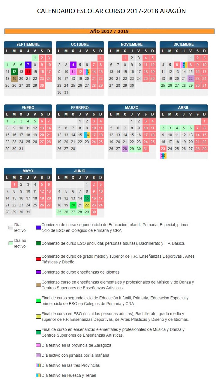 calendario escolar